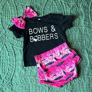 SHEIN Black and Pink Kids Matching Set